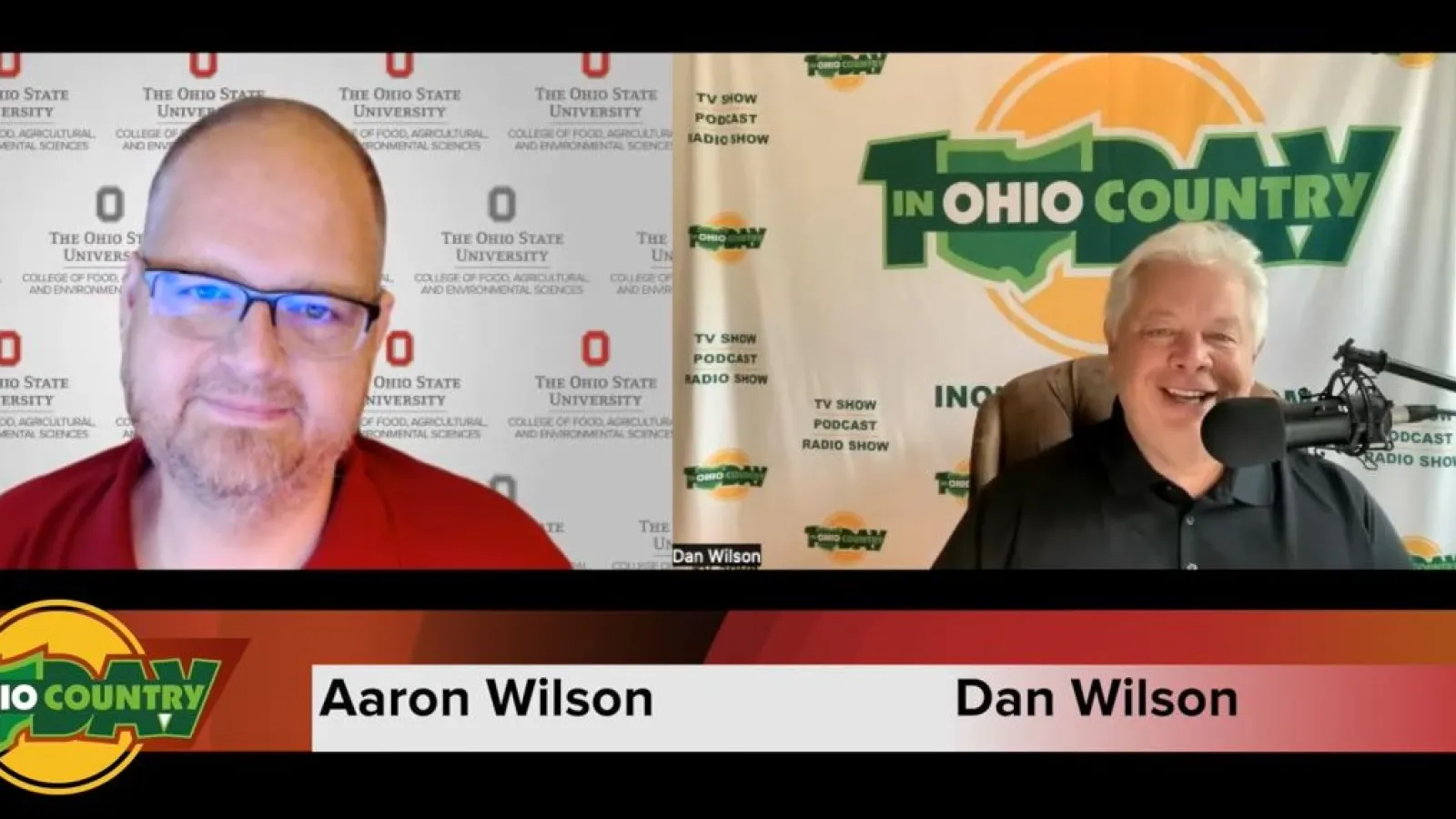 Screenshot from webcast of Today in the Country with Aaron Wilson on the left and host Dan Wilson on the right