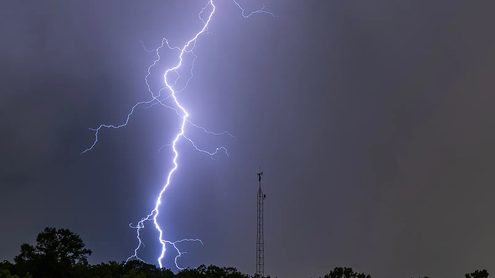 Lightning strike at Waterman Farm mesonet